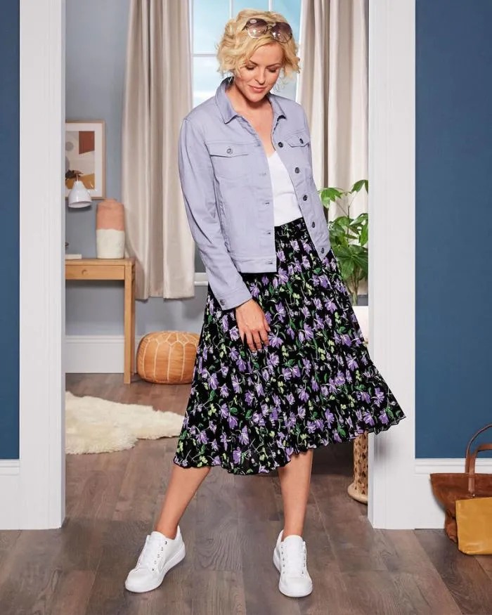 Cotton Traders Skirts Swishy Pleated Midi Skirt 8211 Women