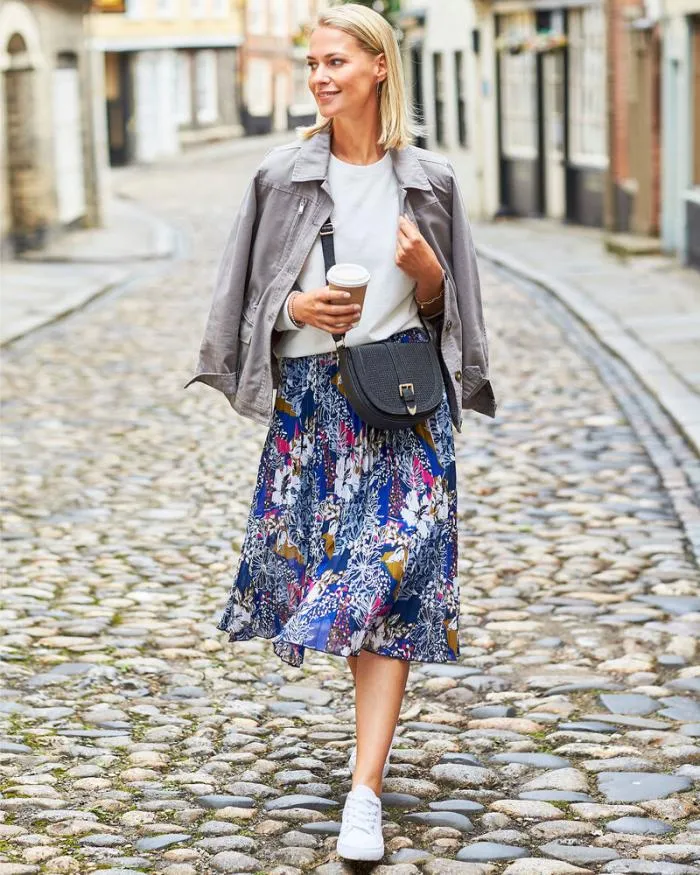 Cotton Traders Skirts Swishy Pleated Midi Skirt 8211 Women
