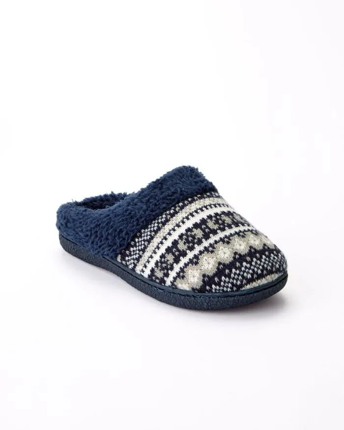 Cotton Traders Slippers Fair Isle Knitted Mule Slippers 8211 Women