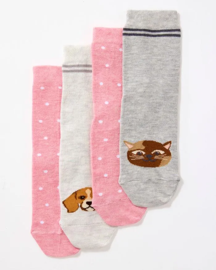 Cotton Traders Socks 4 Pack Comfort Top Animal Socks 8211 Women