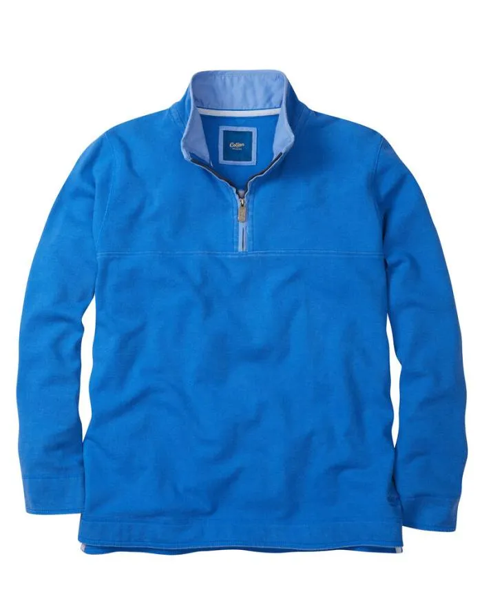 Cotton Traders Tops and TShirts Half Zip Pique Top 8211 WomenMenUnisex
