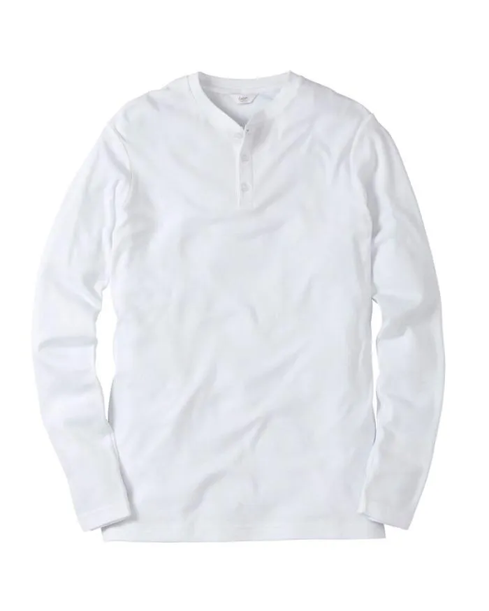 Cotton Traders Tops and TShirts Long Sleeve Grandad Base Layer 8211 WomenMenUnisex