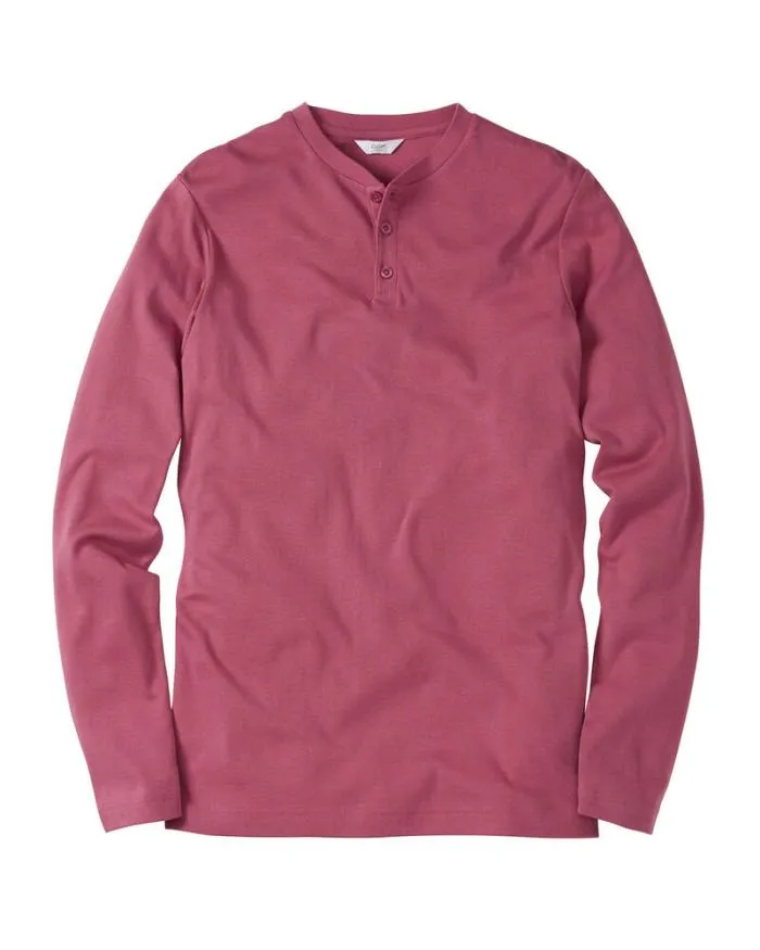 Cotton Traders Tops and TShirts Long Sleeve Grandad Base Layer 8211 WomenMenUnisex