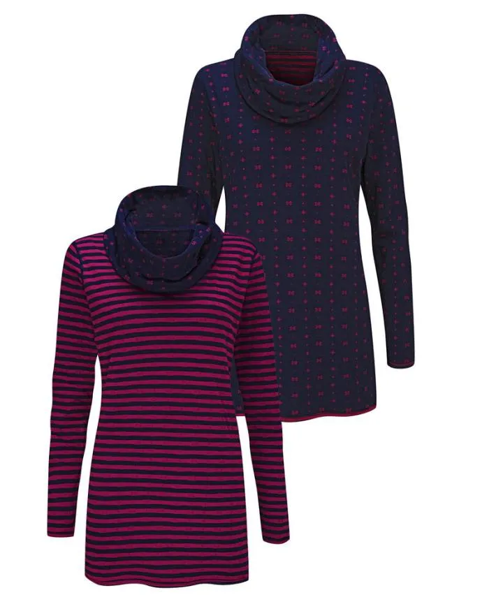 Cotton Traders Tops and TShirts Reversible Cowl Neck Tunic 8211 Women