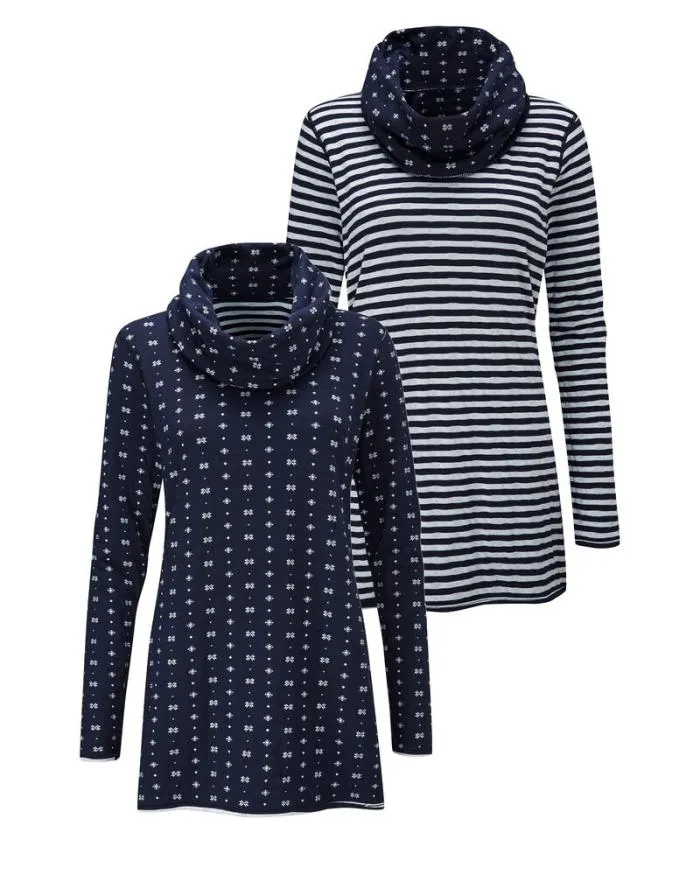 Cotton Traders Tops and TShirts Reversible Cowl Neck Tunic 8211 Women