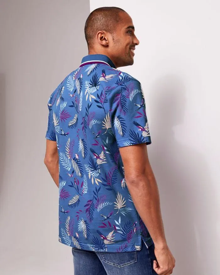 Cotton Traders Tops and TShirts Short Sleeve Printed Polo Shirt 8211 Men