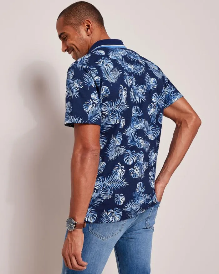 Cotton Traders Tops and TShirts Short Sleeve Printed Polo Shirt 8211 Men