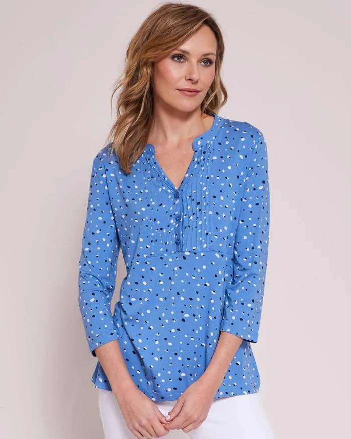 Cotton Traders Tops and TShirts Sleeve Print Jersey Blouse 8211 Women