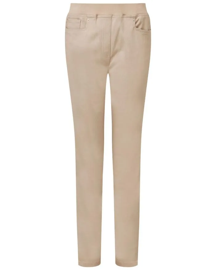 Cotton Traders Trousers Premium PullOn Rib Waist Twill Jeans 8211 Women