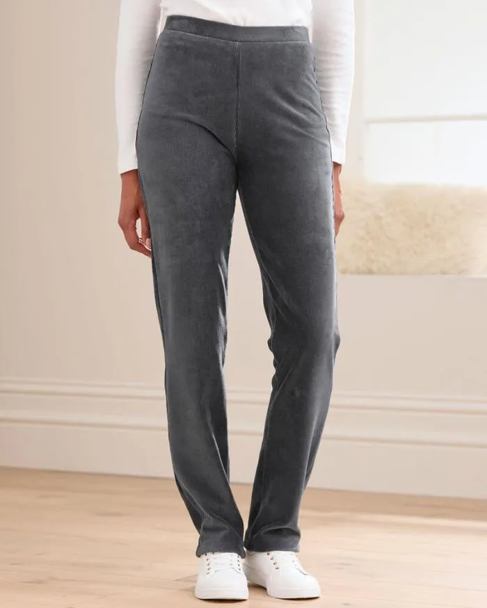 Cotton Traders Trousers SlimLeg PullOn Stretch Jersey Cord Trousers 8211 Women