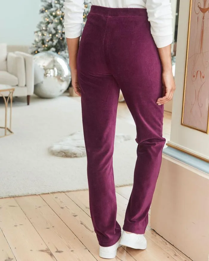Cotton Traders Trousers SlimLeg PullOn Stretch Jersey Cord Trousers 8211 Women