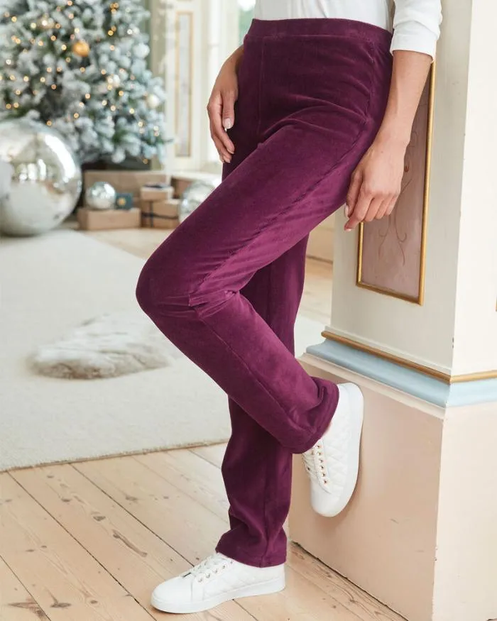 Cotton Traders Trousers SlimLeg PullOn Stretch Jersey Cord Trousers 8211 Women