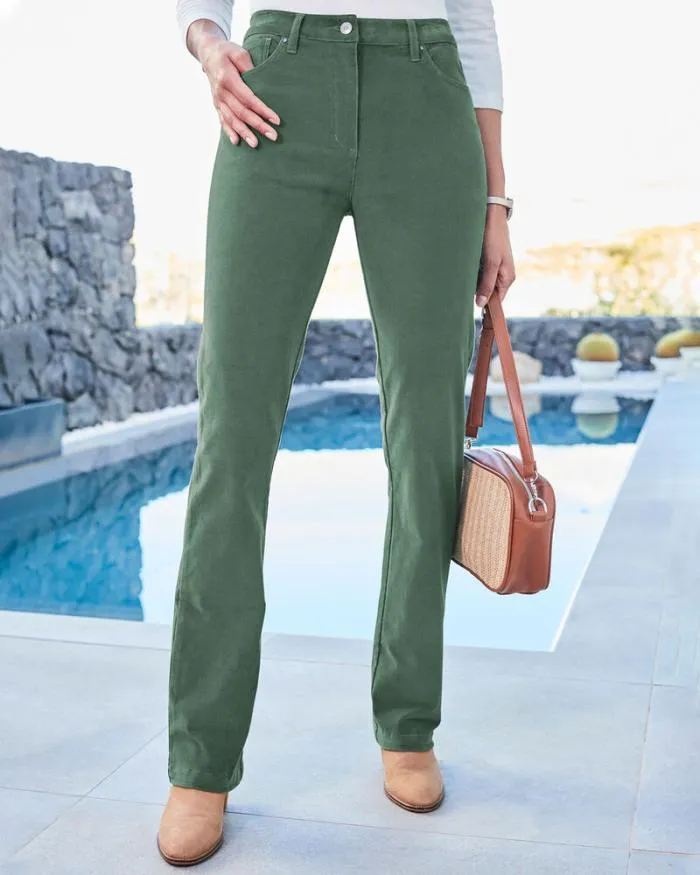 Cotton Traders Trousers Stretch Cord StraightLeg Jeans 8211 Women