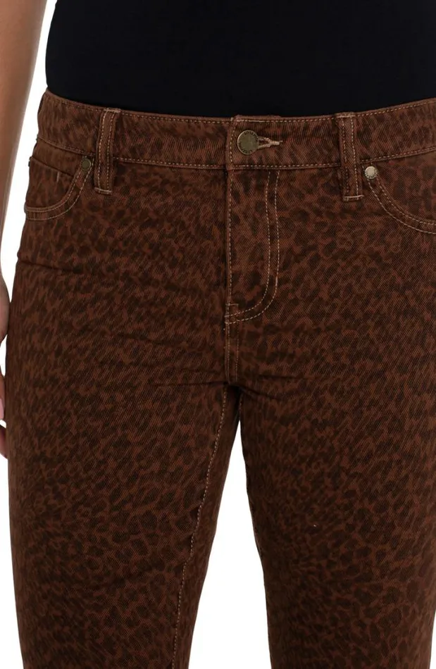 CROPS Women Liverpool Los Angeles HANNAH CROP FLARE WITH FRAY HEM Abstract Animal Print
