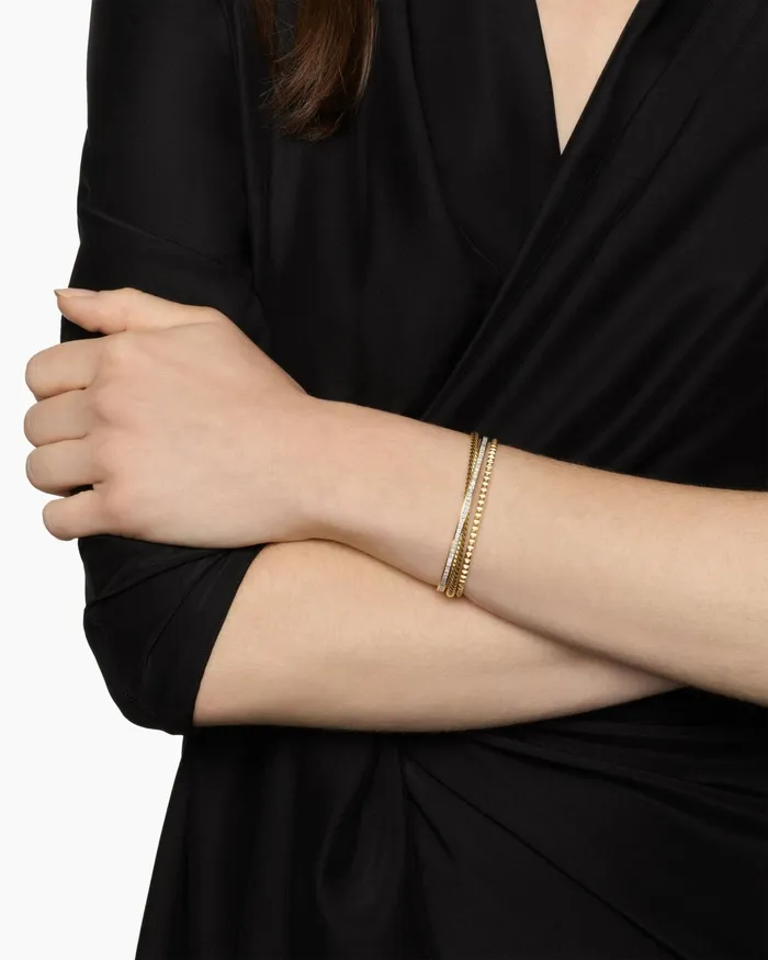 Crossover Trio Three Row Cuff Bracelet In 18K Yellow Gold With Diamonds 11mm Women David Yurman Cuff Crossover Trio Three Row Cuff Bracelet In 18K Yellow Gold With Diamonds 11mm Women David Yurman Cuff