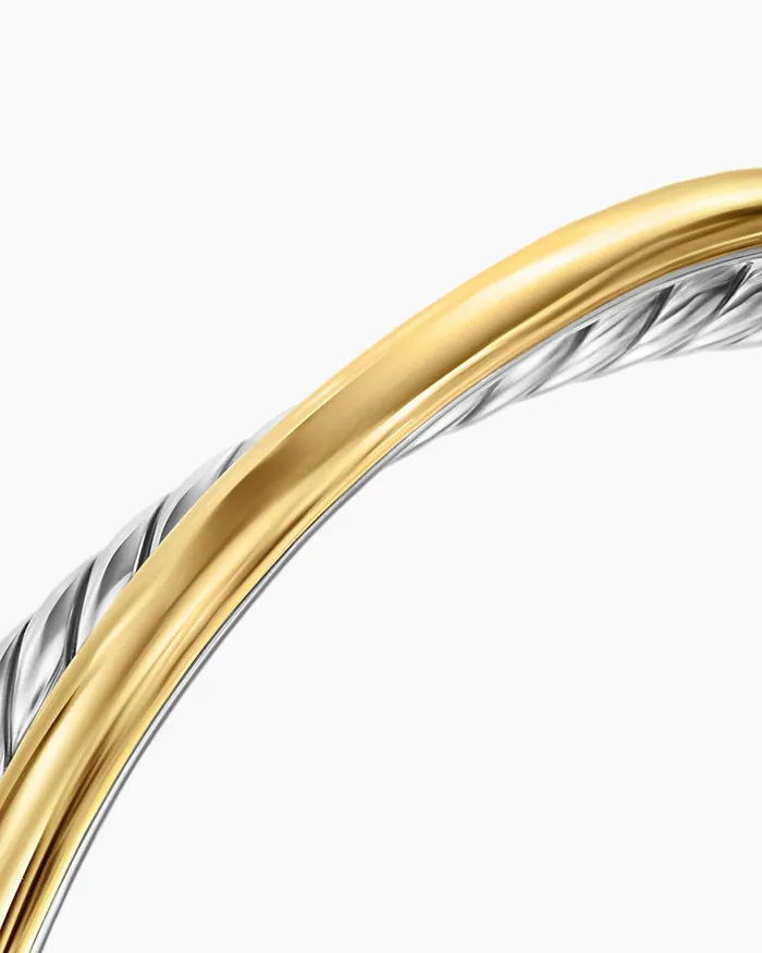 Crossover Two Row Cuff Bracelet In Sterling Silver With 14K Yellow Gold 11mm Women David Yurman Cuff Crossover Two Row Cuff Bracelet In Sterling Silver With 14K Yellow Gold 11mm Women David Yurman Cuff