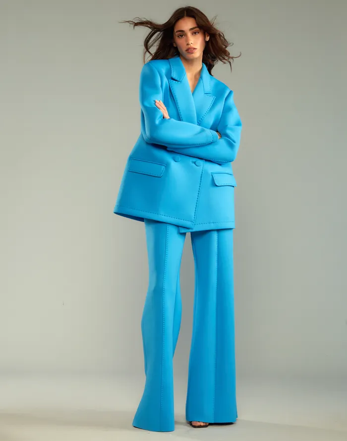 Cynthia Rowley Bonded Pick Stitch Pants Women Party Shop