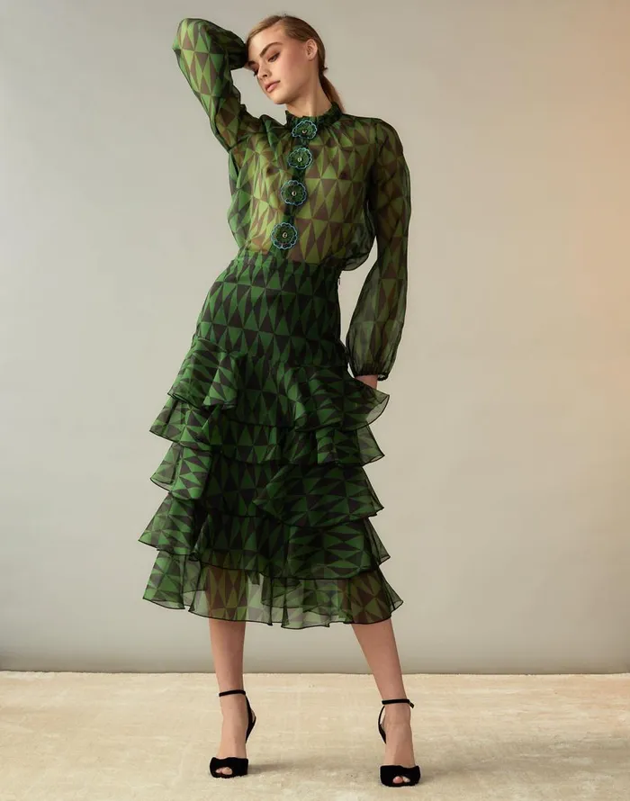 Cynthia Rowley Evergreen Silk Organza Skirt Women Bottoms Cynthia Rowley Evergreen Silk Organza Skirt Women Bottoms