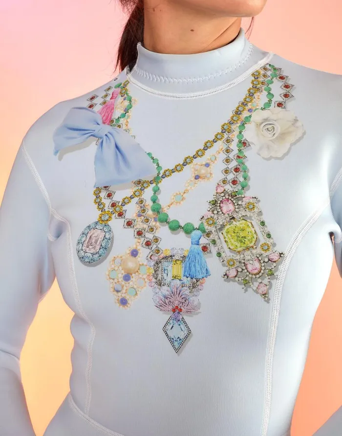 Cynthia Rowley Jewel Necklace Wetsuit Women Surf and Swim Cynthia Rowley Jewel Necklace Wetsuit Women Surf and Swim