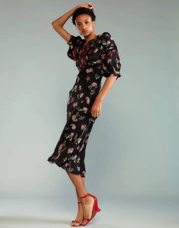 Cynthia Rowley Midnight Garden Dress Women Dresses