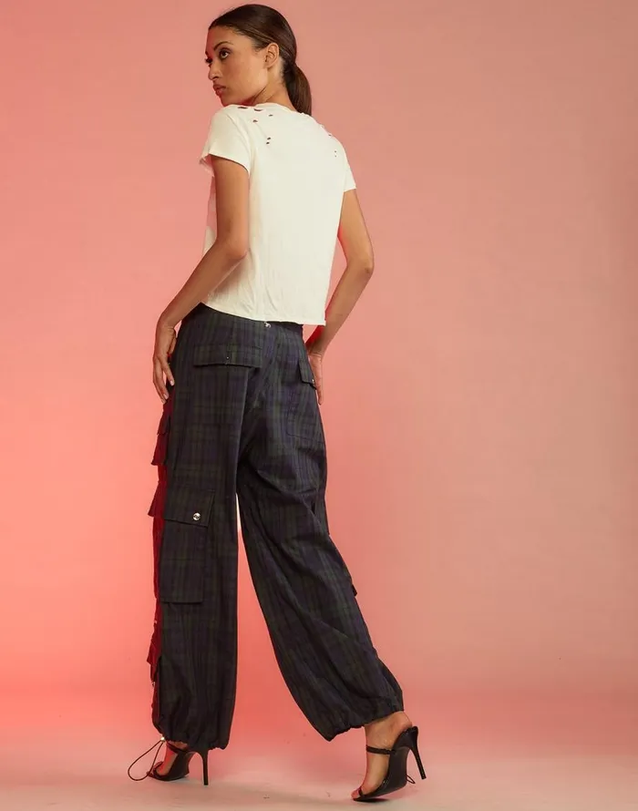 Cynthia Rowley Plaid Cargo Pants Women Bottoms Cynthia Rowley Plaid Cargo Pants Women Bottoms