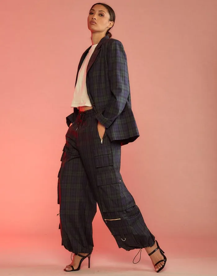 Cynthia Rowley Plaid Cargo Pants Women Bottoms Cynthia Rowley Plaid Cargo Pants Women Bottoms