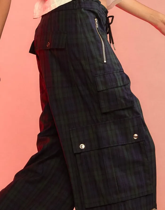 Cynthia Rowley Plaid Cargo Pants Women Bottoms Cynthia Rowley Plaid Cargo Pants Women Bottoms