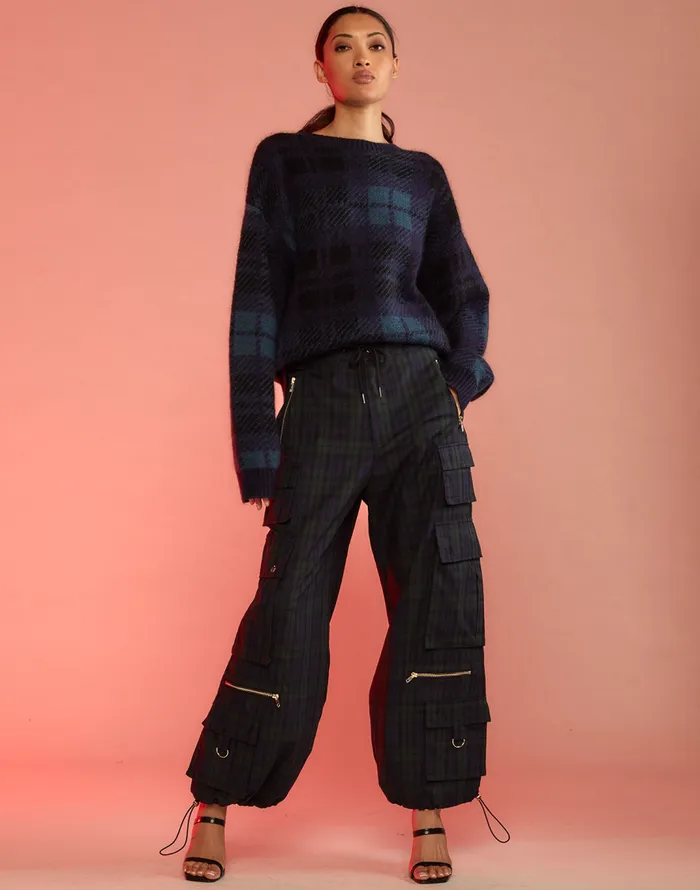 Cynthia Rowley Plaid Cargo Pants Women Bottoms Cynthia Rowley Plaid Cargo Pants Women Bottoms
