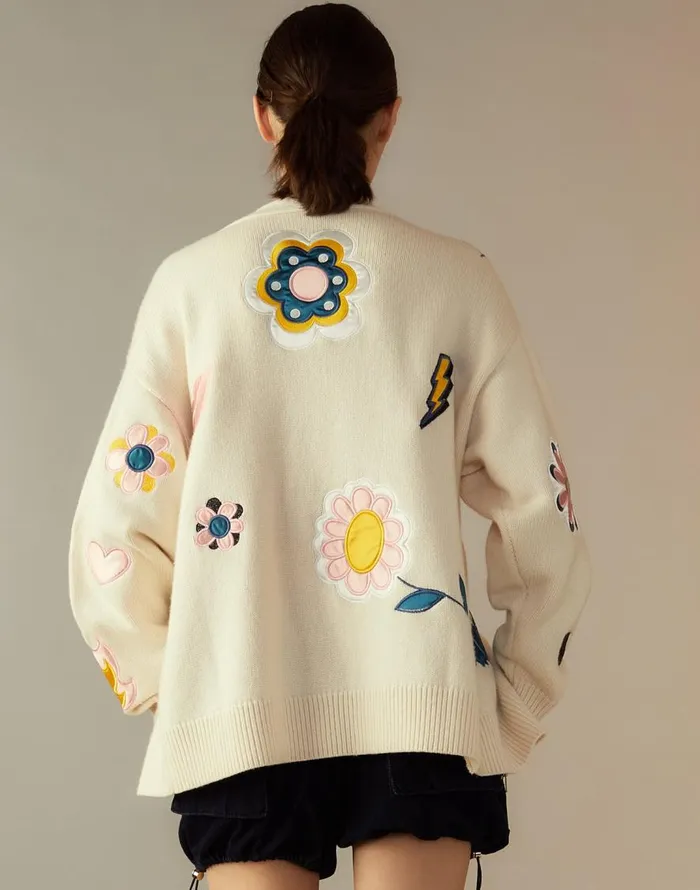 Cynthia Rowley Playful Patchwork Cardigan Women Tops Cynthia Rowley Playful Patchwork Cardigan Women Tops