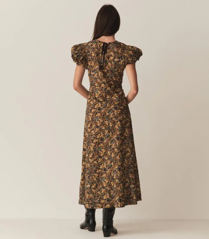 DEN Dresses Women Rhodia Dress Noir Narcissus Floral DEN Dresses Women Rhodia Dress Noir Narcissus Floral