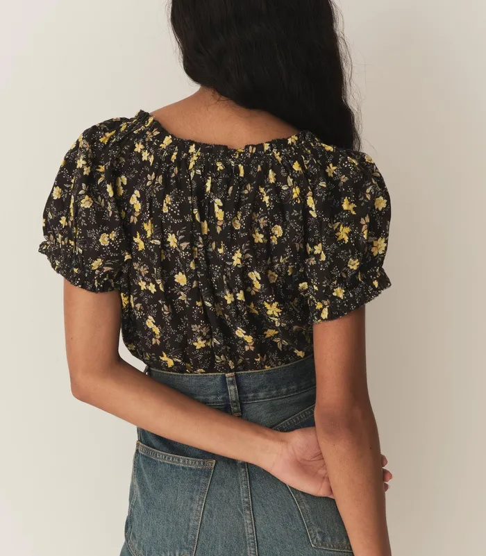 DEN Tops Women Frederica Top Noir Winding Blossoms DEN Tops Women Frederica Top Noir Winding Blossoms