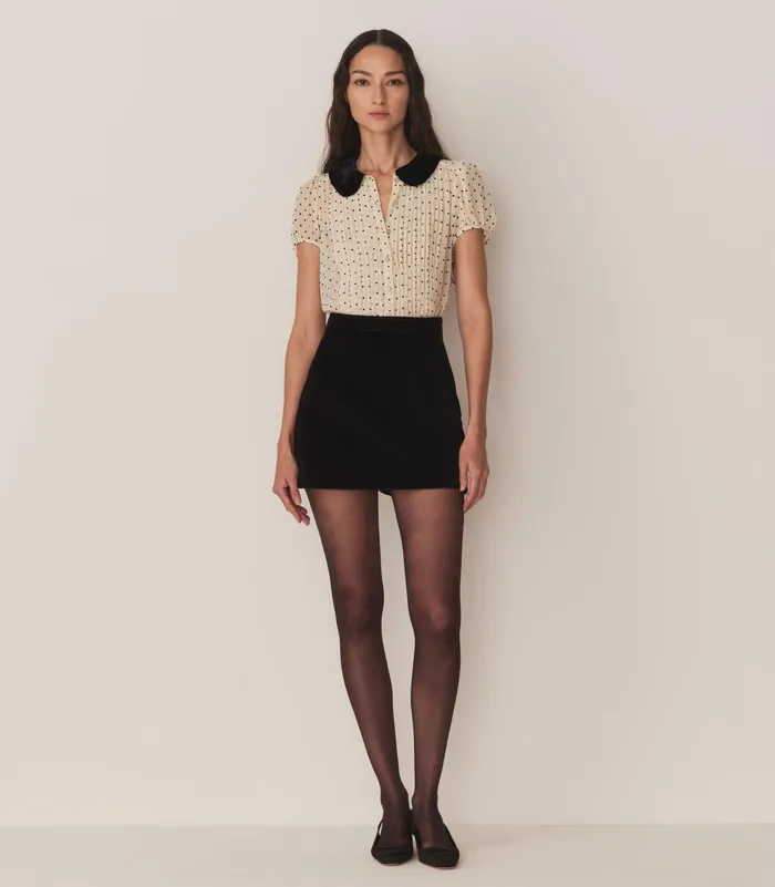 DEN Tops Women Madeline Top Mother Of Pearl Dot