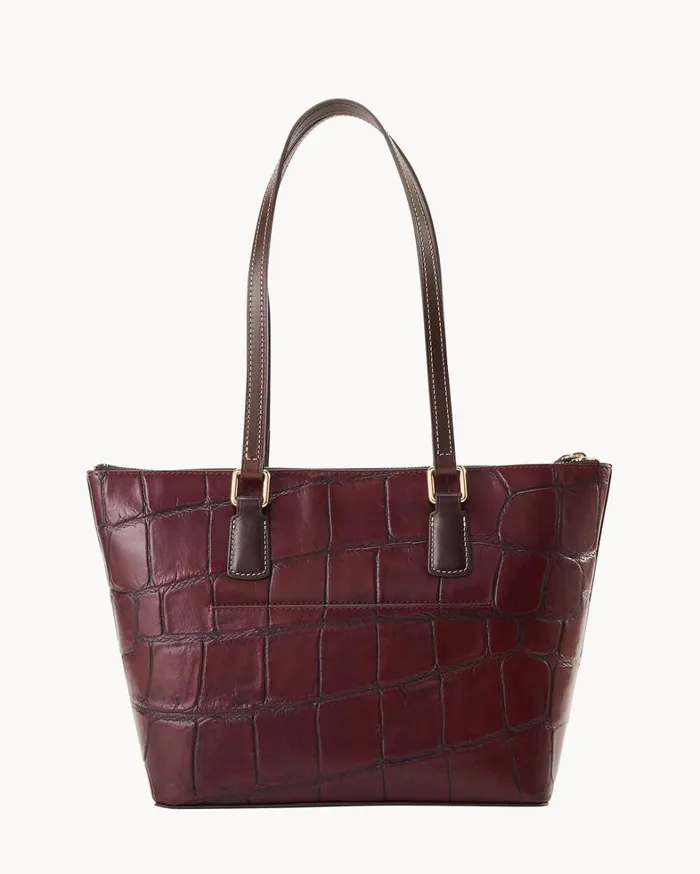 Denison Small Wren Zip Tote Bordeaux Women Dooney and Bourke Totes Denison Small Wren Zip Tote Bordeaux Women Dooney and Bourke Totes