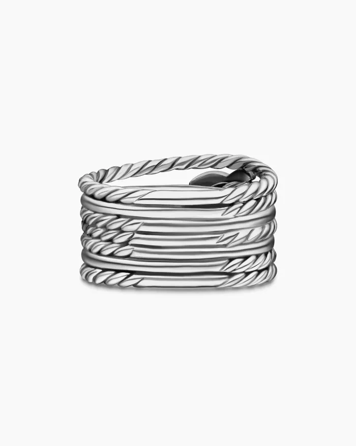 Double X Crossover Ring In Sterling Silver With Diamonds 13mm Women David Yurman Statement Double X Crossover Ring In Sterling Silver With Diamonds 13mm Women David Yurman Statement