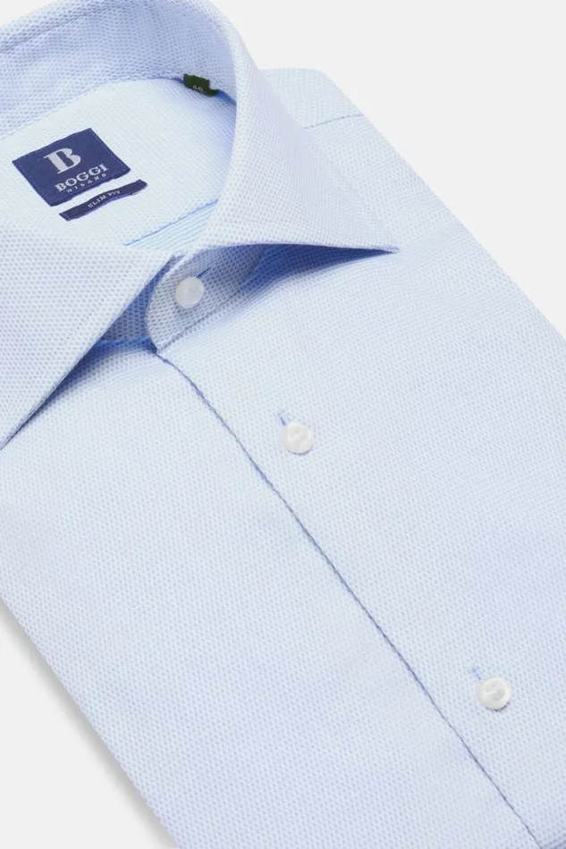 Dress Shirts Men Boggi Milano Dobby Windsor Collar Shirt Slim Fit Light Blu Dress Shirts Men Boggi Milano Dobby Windsor Collar Shirt Slim Fit Light Blu