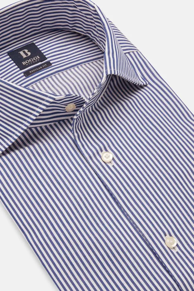Dress Shirts Men Boggi Milano Regular Fit Blue Striped Dobby Cotton Shirt Blue Dress Shirts Men Boggi Milano Regular Fit Blue Striped Dobby Cotton Shirt Blue