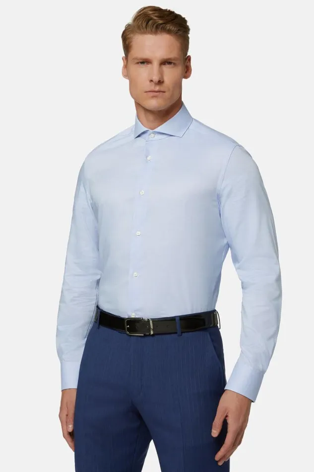 Dress Shirts Men Boggi Milano Slim Fit Sky Blue Dobby Cotton Shirt Light Blu Dress Shirts Men Boggi Milano Slim Fit Sky Blue Dobby Cotton Shirt Light Blu