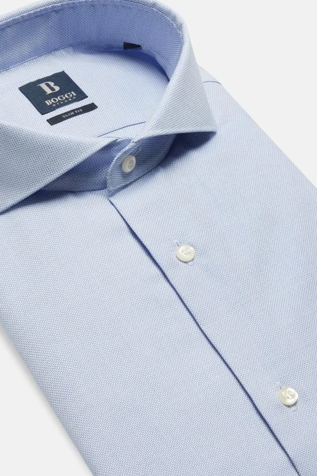 Dress Shirts Men Boggi Milano Slim Fit Sky Blue Dobby Cotton Shirt Light Blu Dress Shirts Men Boggi Milano Slim Fit Sky Blue Dobby Cotton Shirt Light Blu