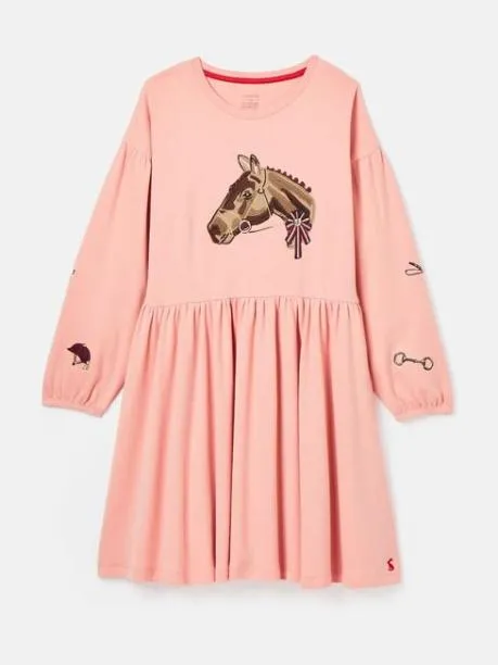 Dresses Girls Joules Pink Horse Jersey Dress