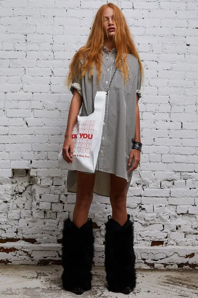 Dresses Oversized Boxy Button Up Dress 8211 Navy Stripe 8211 R13 Women