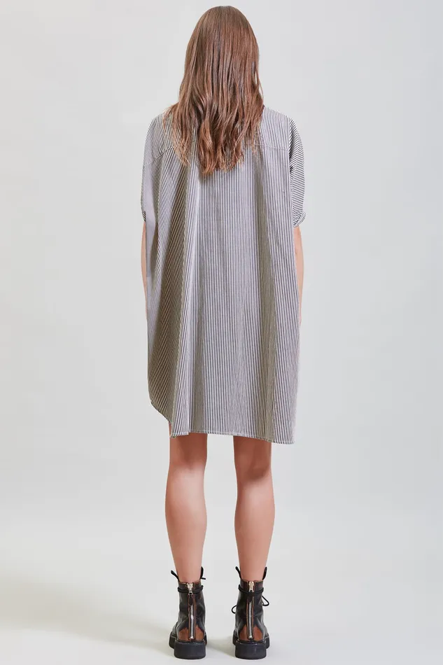 Dresses Oversized Boxy Button Up Dress 8211 Navy Stripe 8211 R13 Women