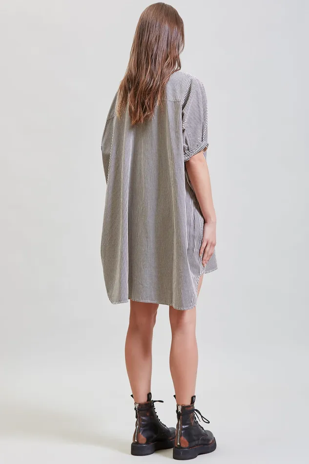 Dresses Oversized Boxy Button Up Dress 8211 Navy Stripe 8211 R13 Women