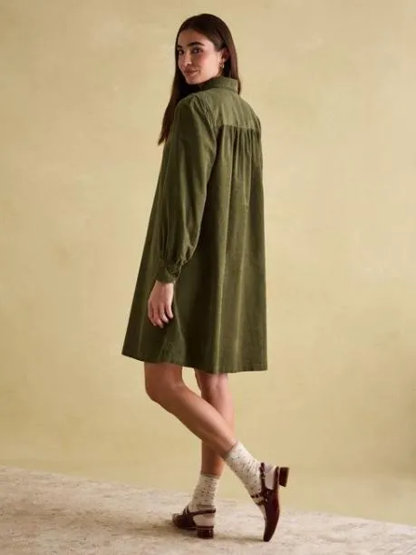 Dresses Women Joules Khaki Green Corduroy Shirt Dress