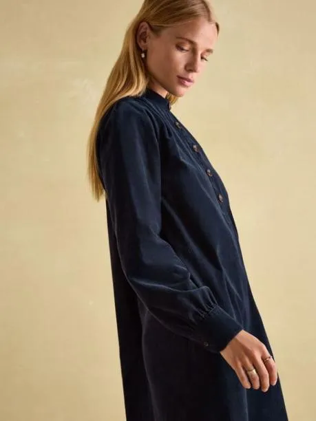 Dresses Women Joules Navy Blue Corduroy Shirt Dress