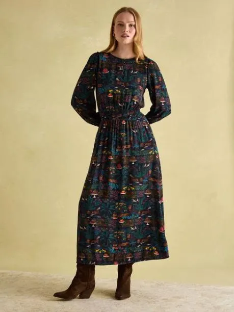 Dresses Women Joules Navy Elasticated Waist Maxi Dress