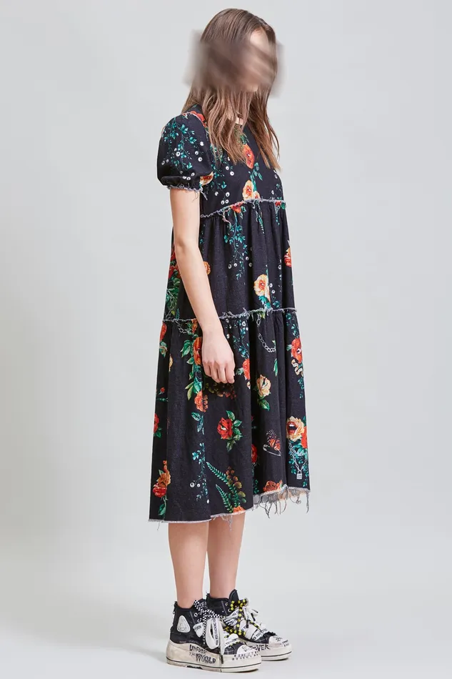 Dresses Women Shredded Relaxed Midi 8211 Useless Treasures R13