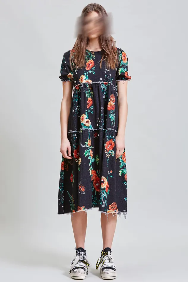 Dresses Women Shredded Relaxed Midi 8211 Useless Treasures R13