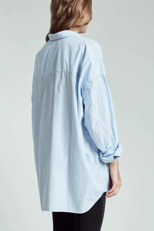 Drop Neck Oxford Shirt 8211 Blue And White Stripe Women Tops R13 Drop Neck Oxford Shirt 8211 Blue And White Stripe Women Tops R13