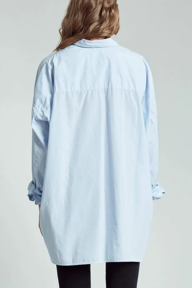 Drop Neck Oxford Shirt 8211 Blue And White Stripe Women Tops R13 Drop Neck Oxford Shirt 8211 Blue And White Stripe Women Tops R13