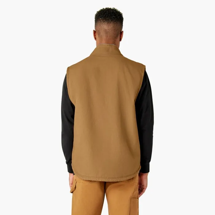 Duck Canvas High Pile Fleece Lined Vest Rinsed Brown Duck Rinsed Brown Duck rbd Men Dickies Vests Duck Canvas High Pile Fleece Lined Vest Rinsed Brown Duck Rinsed Brown Duck rbd Men Dickies Vests